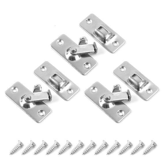 3pcs Small Stainless Steel Door Latches 90 Degree Slide Bolt Lock Accessory for Indoor and Outdoor Use with Screws