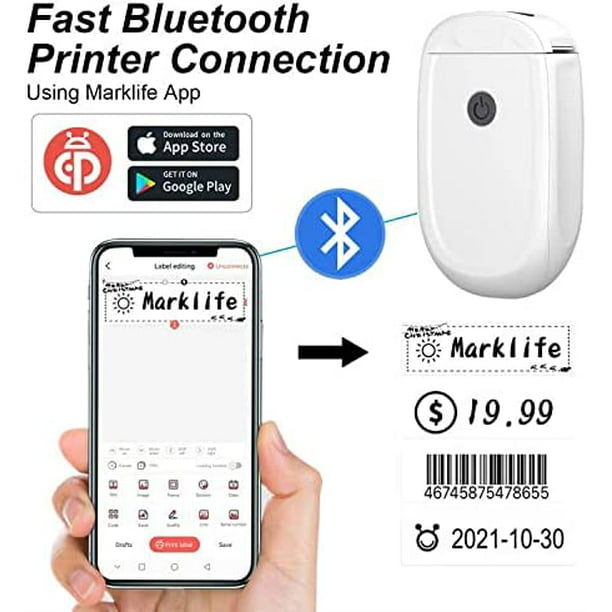 MuGu Etiqueteuse Bluetooth, P11 Etiqueteuse Auto-adhésive, Imprimante  Thermique Portable Compatible avec iOS Android, Mini Etiqueteuse pour  l'étiquetage de la Maison, du Bureau, du Stockage 