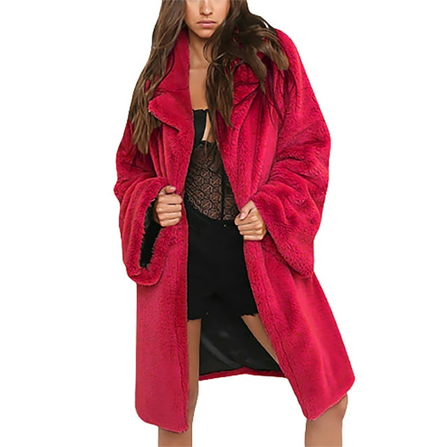 Veste d'Hiver pour Femmes Manteau Chaud en Fausse Fourrure Veste d'Hiver Col Rabattu Manteau d'Hiver pour Femmes Veste en Duvet pour Femmes