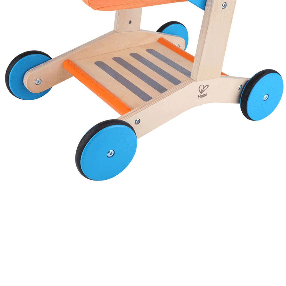 hape wooden shopping cart
