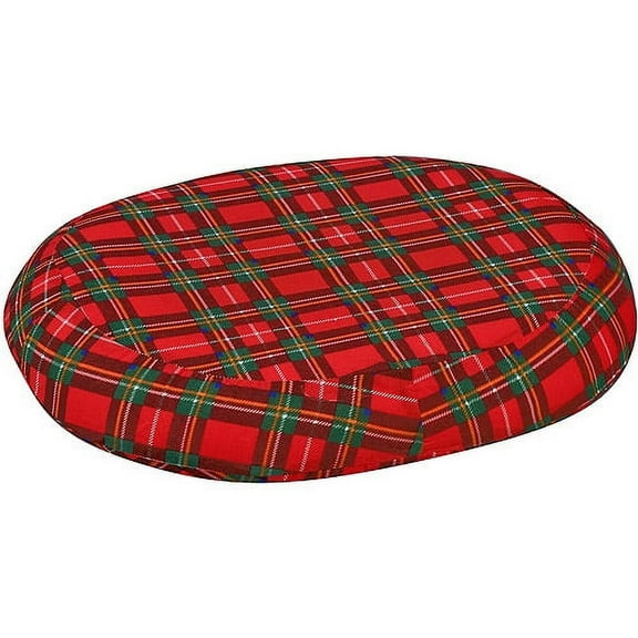 duro-med 18-inch molded foam ring donut seat cushion pillow, plaid