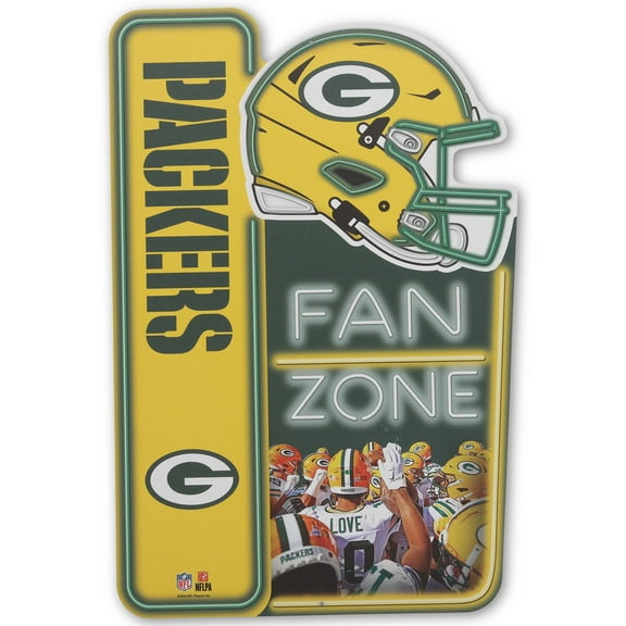 NFL Green Bay Packers Fan Zone Metal Sign for Man Cave, Office, or Game Room
