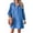 Light Blue, variant on Women'S Button Down Denim Shirt Dress Lantern Long Sleeve Tiered Baydoll Jean Mini Dress Deep Blue L