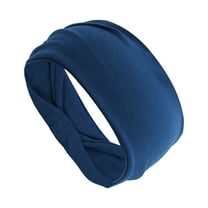 Unique Bargains 1 Pc Comfortable Headband Pure Color Wide Headband for Sport Navy Blue