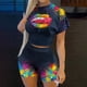 thumbnail image 2 of Traje de cintura con estampado floral de verano para mujer Traje casual de dos piezas a la moda Wmkox8yi bvn974, 2 of 9