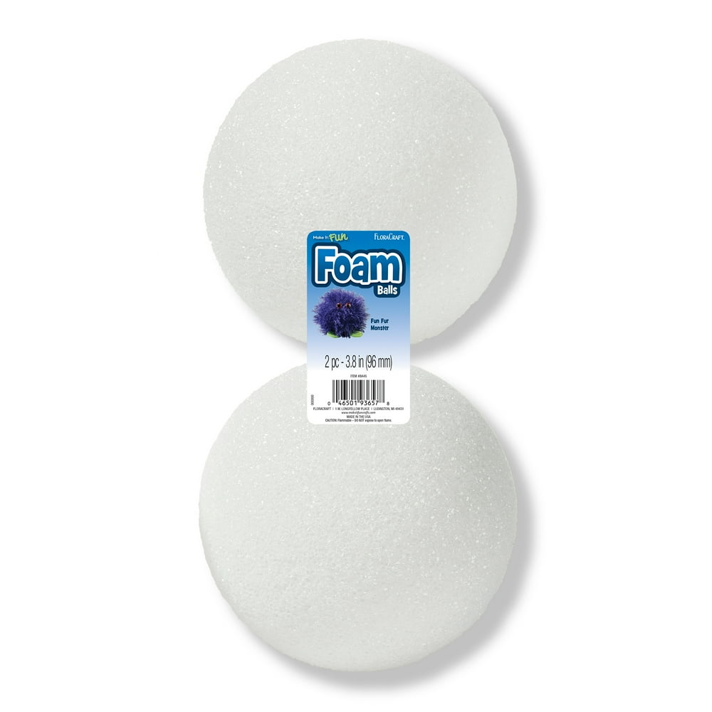 FloraCraft Foam 2 Piece Ball 3.8 Inch White