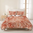 thumbnail image 3 of Quilts Twin Size Bedding Set, Coral Branches Lightweight Quilted Comforter, Terracotta Orange Boho Modern Abstract Art Soft Reversible Bedspread Coverlet with Pillow Covers for All Season, 68" x 86", 3 of 9