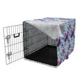 thumbnail image 3 of Spring Dog Crate Cover, Romantic Watercolor Pattern with Nosegay Flowers Print, Easy to Use Pet Kennel Cover Small Dogs Puppies Kittens, 7 Sizes, Azure Blue Pink, by Ambesonne, 3 of 6