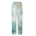 thumbnail image 3 of Pants for Women, Printed Cotton Long Straight Pants, Loose Casual Daily Bottoms With High Waist Pockets, 3 of 4