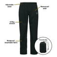 thumbnail image 3 of Outdoor Pursuit Men’s Packable Rain Pants, Lightweight Waterproof Rain Gear (Black, 3X-Large), 3 of 5