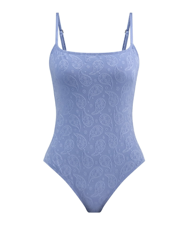 Jessica Simpson Women's Textured Print One Piece Swimsuit