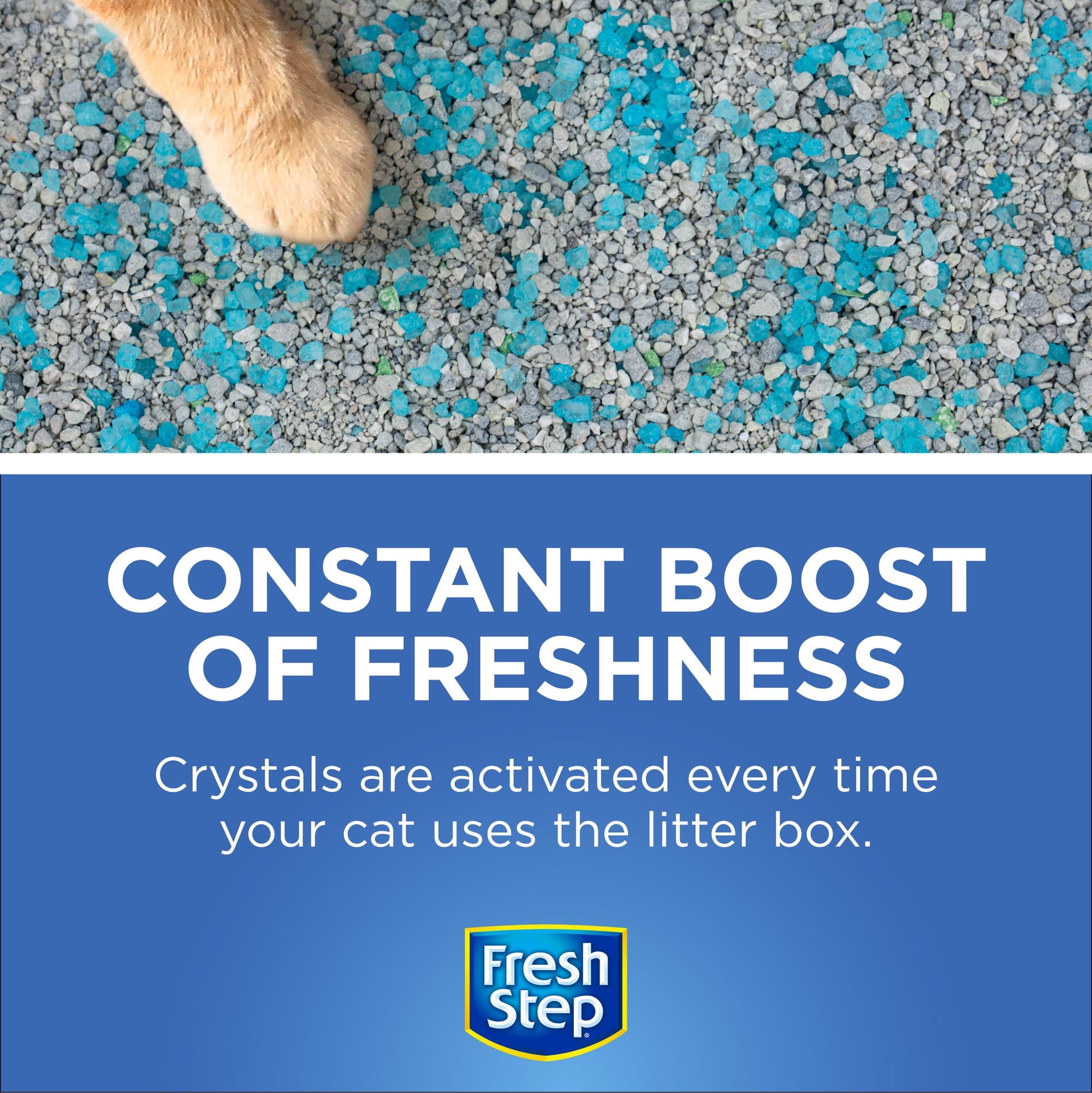 (12 pack) Fresh Step Cat Litter Box Deodorizing Crystals, Fresh Scent 15 oz