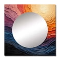 thumbnail image 2 of Designart "Yellow Blue Lyrical Abstraction Lyrical Sunset I" Abstract Square Mirror For Wall Decor - Large Yellow Square Printed Wall Mirror Art - Wall Mounted Square Large Mirror, 2 of 5