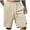 Khaki, variant on ZCFZJW Mens Casual Shorts - Cotton Drawstring Elastic Waist Summer Beach Stretch Twill Chino Golf Shorts with Pockets Army Green L