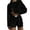 501_Black, variant on ZHENHONG Pajamas for Women, Solid Color Simple And Loose Pullover Lock Long Sleeved Top Shorts Pajamas Pajamas Suit, Women's Sleepwear Black