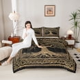 thumbnail image 4 of jejeloiu Tribal Golden Branches Twin Comforter Sets,Boho Exotic Tree Bedding Set For Men Women Reversible 2 Pieces, 4 of 8
