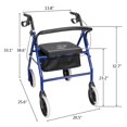 thumbnail image 3 of GoDecor Height Adjustable Aluminum Rollator Walker with Padded Seat, 3 of 8