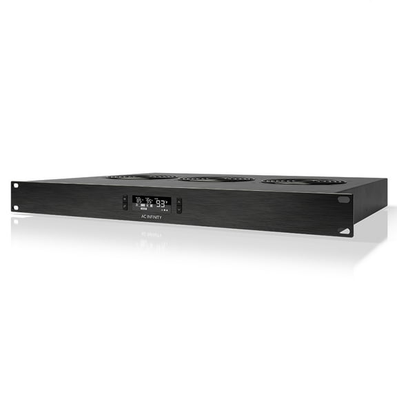 AC Infinity CLOUDPLATE T2, Rack Mount Fan 1U, Top Exhaust Airflow, for cooling AV, Home Theater, Network 19" Racks