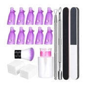 Nail Polish Remover Tool Set Cuticle Pusher Wipe Cotton Pads Pump Bottle Nail Clip Caps Manicure Polishing Strip File