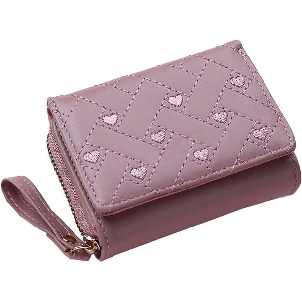 LHSHID Slim Wallet for Women Credit Card Holder with Coin Purse, Ladies Mini Zipper Card Cases with 6 Card Slots