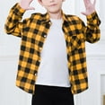 thumbnail image 6 of AIEOTT Boys Plaid Flannel Shirts Long Sleeve Classic Collared Button Down Pocket Shirts Fall Tops, Kids Aged 3-9, for School Travel Family Outdoor Play, 6 of 9