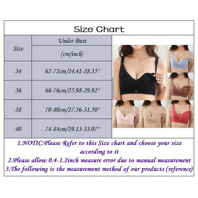 PMUYBHF Women's European and American Pregnant Women's underwear without  Steel Ring Front Button Feeding Bra Large Bra Strapless Bras for Women  Small