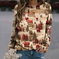 thumbnail image 2 of IROINNID Long Sleeve T Shirt for Women Funny Christmas Crewneck Shirts Long Sleeve Oversized Printed Pullover Tops,Beige, 2 of 5