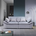 thumbnail image 3 of Yeahumalia 91.3" W Velvet Loveseat Sofa with Deep Seat for Living Room Bedroom, Dark Grey, 3 of 7