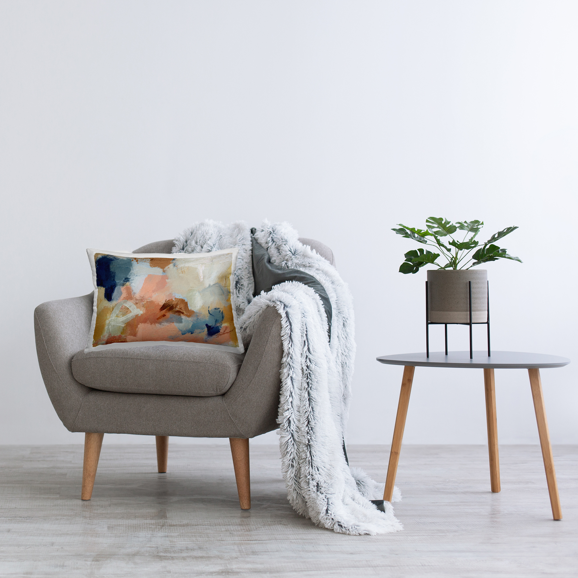 Stupell Industries Rustic Neutrals Painting Decorative Printed Throw Pillow Design by Victoria Barnes .