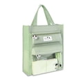thumbnail image 4 of Bolsa de lona transparente para guardar libros de matrícula, bolsa portátil para documentos, para estudiantes de primaria, de lona sencilla, de color sólido, 4 of 5
