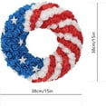 thumbnail image 2 of HAOSHICS July 4th Wreath Patriotic Americana Wreath Boxwood Handcrafted Memorial Day Wreath Festival Garland Decoration Front Door Wall Home Decor, 2 of 6