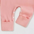 thumbnail image 6 of CAICJ98 Newborn Outfit Girl Long Sleeve Letter Romper Ribbed Knit Jumpsuit Baby Girl Coming Home Outfit (Pink,3-6 Months), 6 of 6