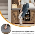 thumbnail image 5 of spanspace Hall Tree with Cushion and Open Shoe Cabinet, 4-In-1 Coat Rack with Storage Bench, Coat Hanger and Adjustable Shelves, 71" Height Hall Tree for Hallway, Living Room, Brown, 5 of 11
