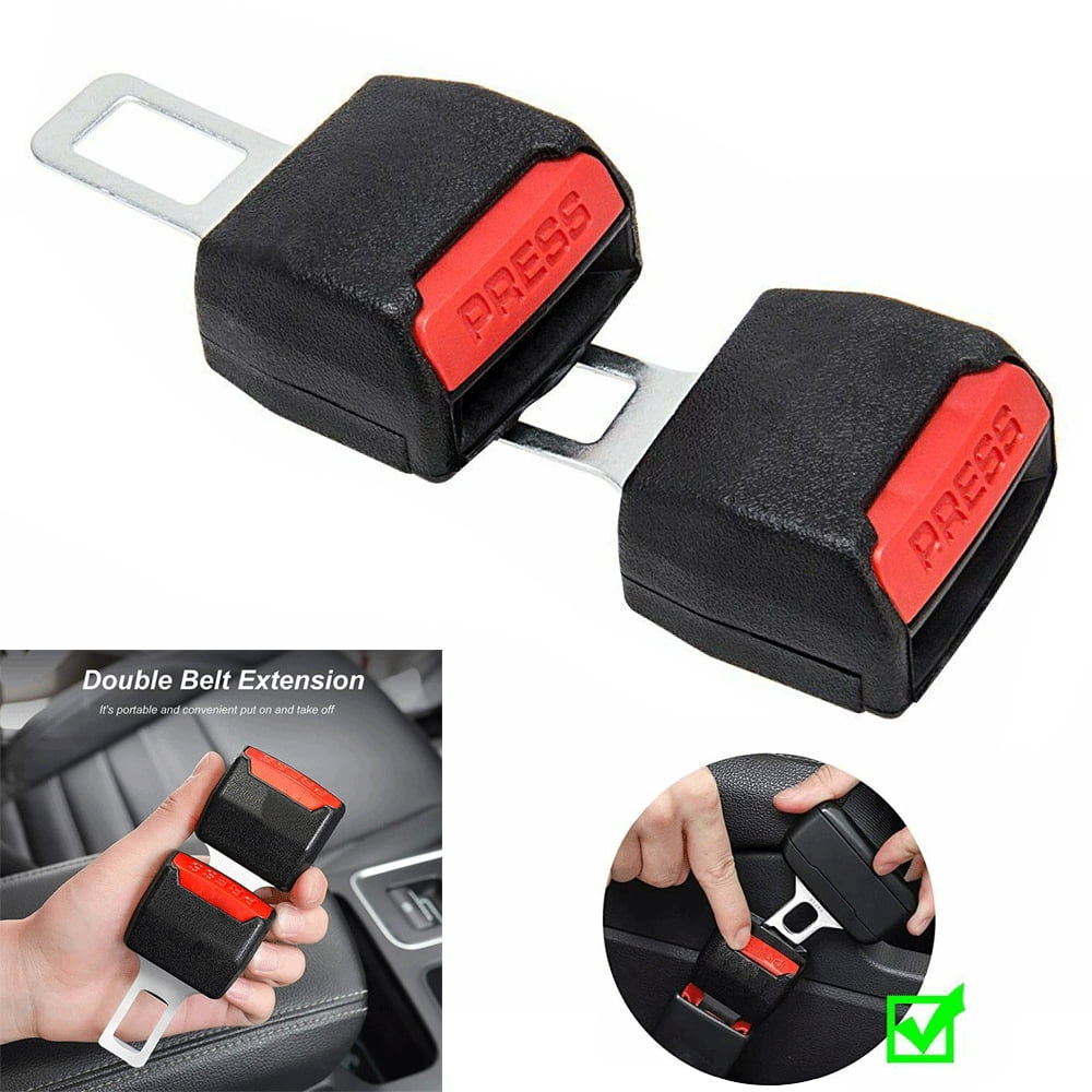 2Pcs Universal Car Seat Belt Extender 10" Buckle Auto Safety Belt Clip Extension 