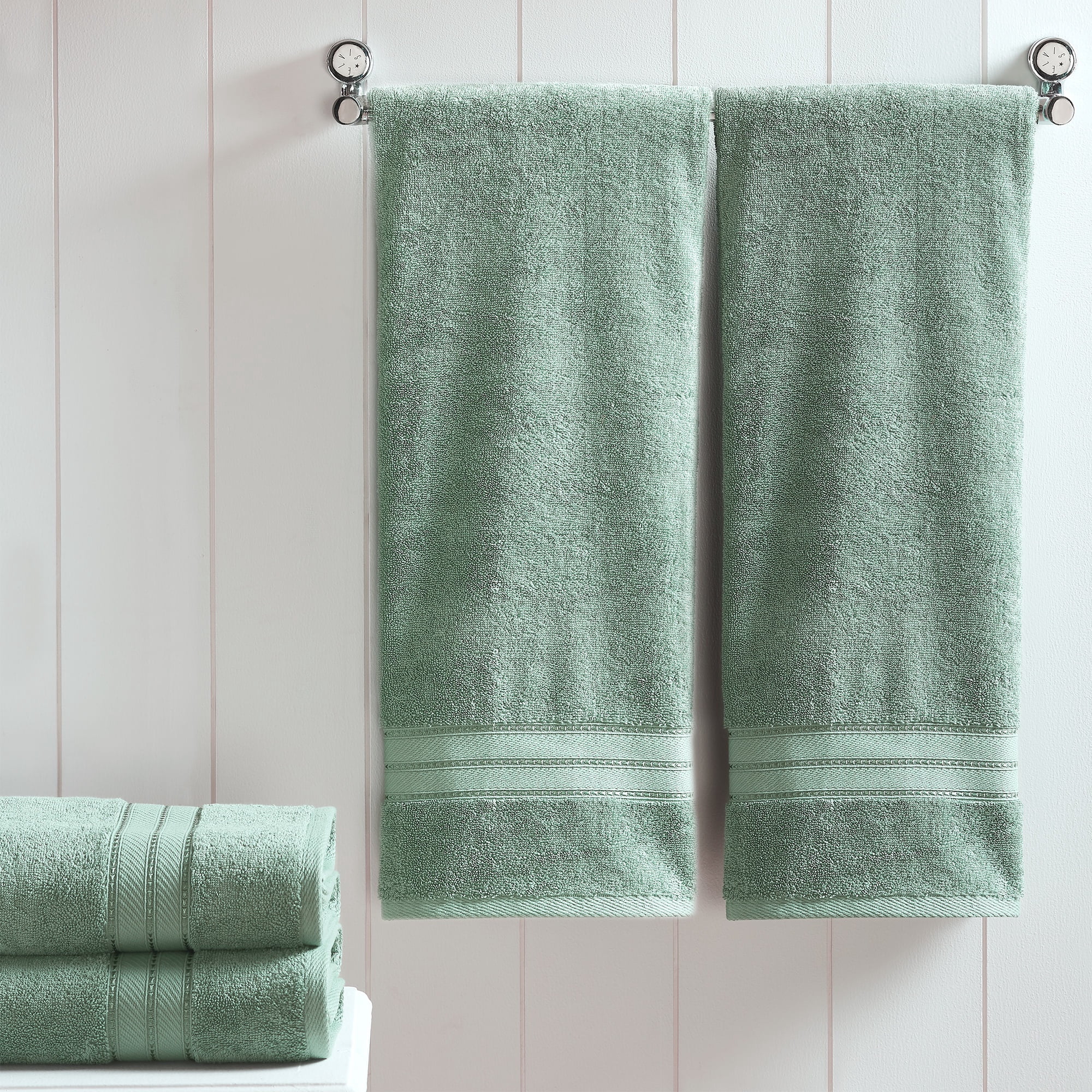 Modern Threads Spunloft Cotton Bath Towels, Eucalyptus (4 Count)