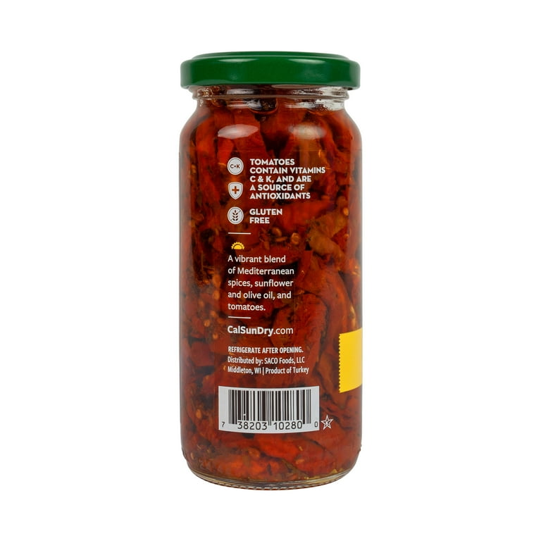 California Sun Dry, Sun-Dried Tomatoes in Oil with Herbs, Julienne Cut, 8 oz Jar, Gluten Free