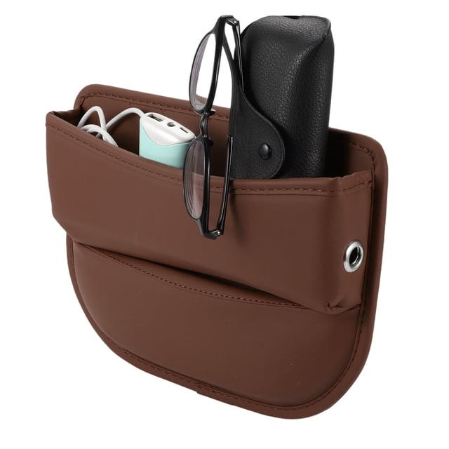 Relleno de espacio entre asientos de automóvil universal Unique Bargains, organizador de espacio entre asientos, accesorios de almacenamiento para llaves, monedas, tarjetas, teléfono, cuero, marrón