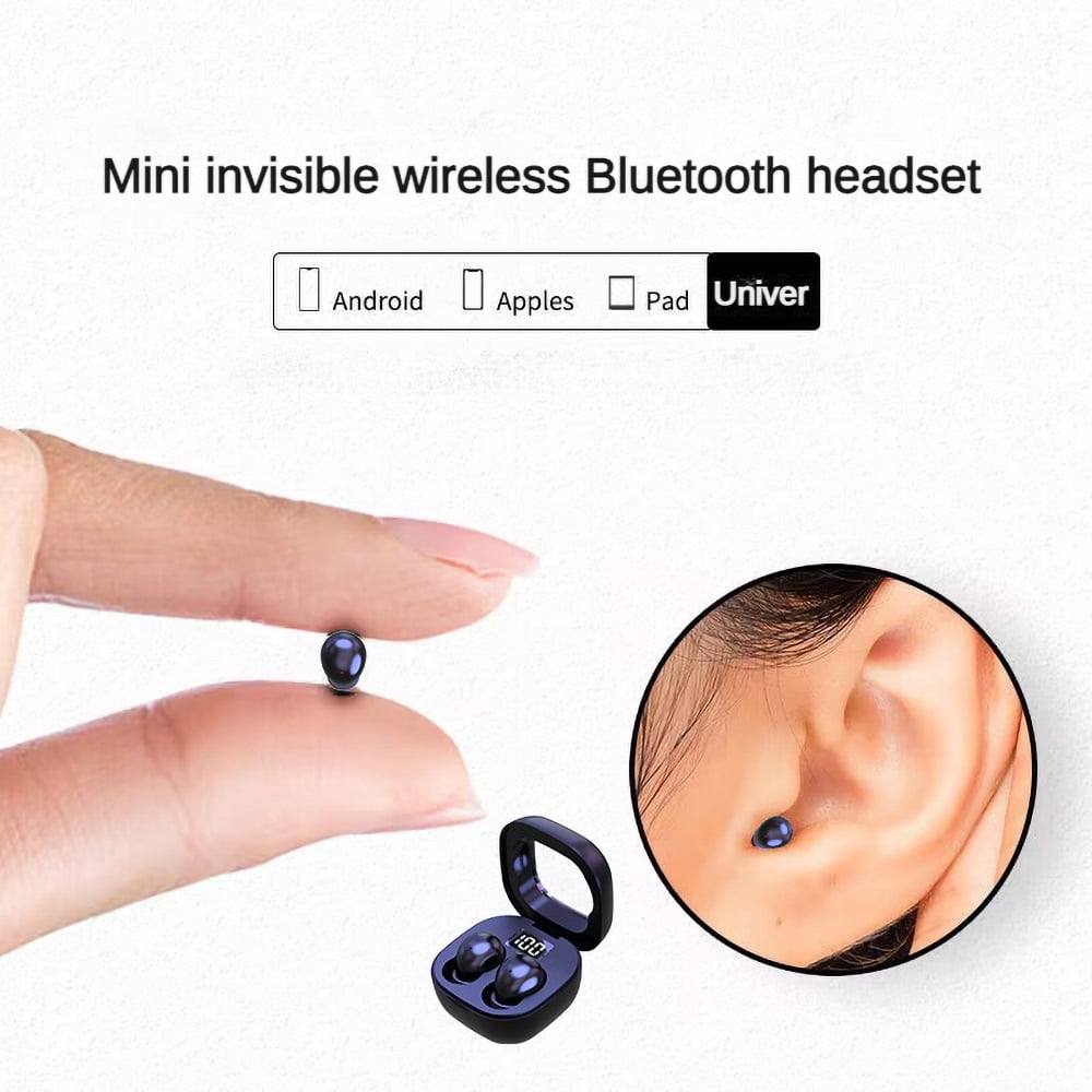 Wireless Bluetooth Headset Mini Ultra Small Sleep New Invisible Earbuds High Sound Quality Headphones Noise Reduction Earphones,black