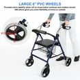 thumbnail image 3 of Déambulateur à 4 Roues avec Siège Rembourré Doux, Déambulateur en Aluminium avec Dossier Amovible Rabattable et Panier de Rangement, Poignée à Hauteur Réglable, 3 of 9