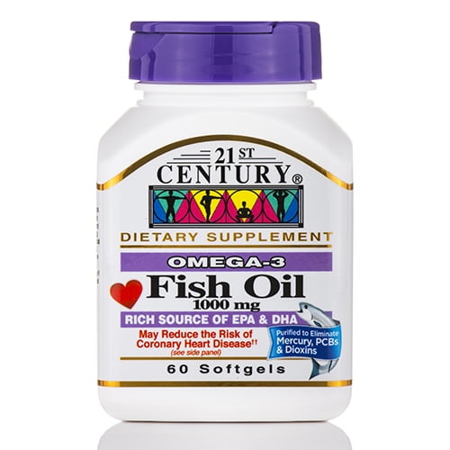 21st Century Omega3 Fish Oil Softgels, 1000 mg, 60 Count
