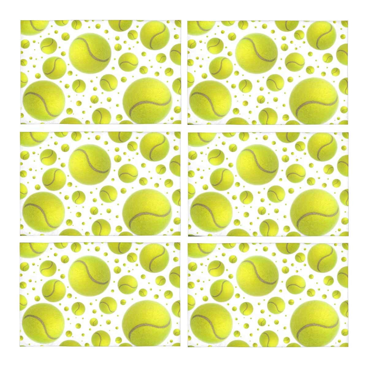 Mkhert Funny Sports Tennis Balls Rain Placemats Table Mats For