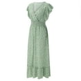 thumbnail image 5 of snowsong Maxi Dress,Easter Dress Women Maxi Dress For Women Ruffle Sleeve Beach Long Sundress Boho Summer Casual Floral Dress Floral Dress,Elegant Dresses,Work Dresses Green Dress XL, 5 of 9