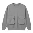 thumbnail image 6 of Horkkom Crewneck Sweatshirt Men Long Sleeve Work Casual Shirts Oversized Loose Sweatshirts with Pockets XXL, 6 of 7