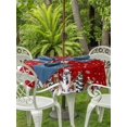 thumbnail image 2 of Outdoor Tablecloth with Umbrella Hole and Zipper, Red Christmas Round Table Cloth 60 Inch Waterproof Tablecloth, Winter Snowman Animals Snowflake Pine Tree Picnic Table Cover for Patio Camping, 2 of 7