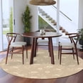 thumbnail image 3 of Round Area Rug 6 Ft, Beige Floral Washable Non-Slip Circle Carpet for Living Room/Bedroom, Vintage Spring Botanical Flowers Low-Profile Indoor Mats Collection Rugs for Residential, 3 of 8