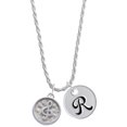thumbnail image 1 of Delight Jewelry Silvertone Music Clef - Round Seal Silvertone Script Initial Disc - R - Charm Necklace, 20"+3", 1 of 4