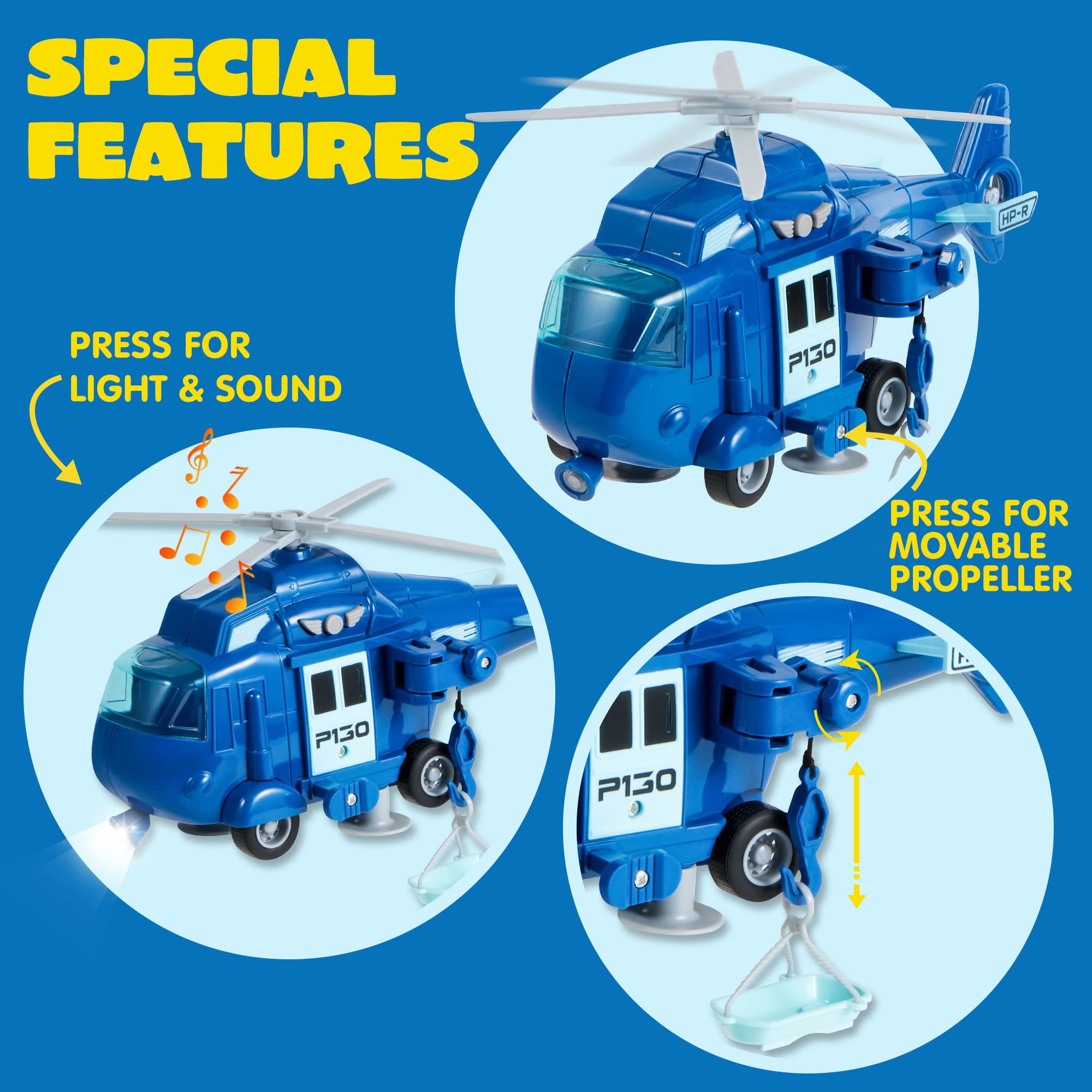 JoyPlus 4 Mini Voitures Friction - Jouets Voiture Pompier Police Ambulance Camion Pour Enfants 1-5 Ans