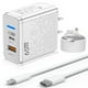 thumbnail image 1 of Cargador de Carga Rápida 65W 2 en 1，Cargador Tipo C PD 33W + USB A QC 32W ,Trae un cable de iP y un, 1 of 7