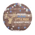 thumbnail image 2 of Cercle en Bois et Cerf Toile de Fond pour Baby Shower Garçon, 2 of 5