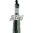 thumbnail image 3 of Endea Graduation Black/Hunter Green/White Mixed Color Graduation Tassel with Silver Date Drop, 3 of 10